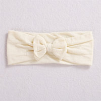 Children's Solid Color Bowknot Hairband  Beige
