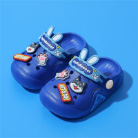 Toddler Cartoon Style Non-slip Crocs(Button Random)  Blue