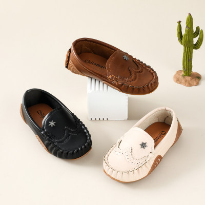 Toddler Solid Color Slip-on Leather Shoes