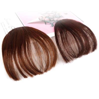 Chemical fiber wig with air bangs, thin fake bangs for women with sideburns, straight bangs wig