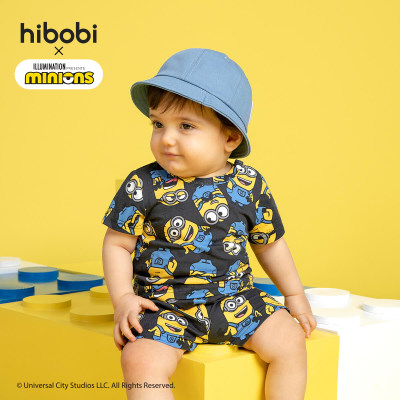 Minions × hibobi Niño Bebé Traje Estampado Azul Oscuro
