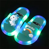 Pantuflas infantiles con cristales de unicornio brillante  Azul