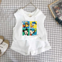 Sommer neue koreanische Art Kinderkleidung für Jungen und Mädchen Weste Shorts Anzug Baby Baby Kinder Sommermode zweiteiliges Set  Weiß