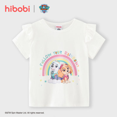 hibobi x PAW Patrol Toddler Girls Doce Bonito Estampa de Algodão T-shirt de Algodão