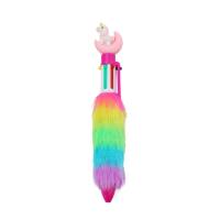 Penna a sfera a scatto in peluche per bambini con unicorno  Multicolore