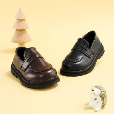 Toddler Girl Solid Color Slip-on Leather Shoes
