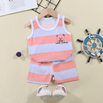 Children's vest suit summer new style girls shorts clothes baby boys sleeveless suit children's clothing