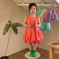 Girls skirt cute bud skirt dress 24 summer clothes new foreign trade children's clothing drop shipping 3-8 years old  Orange