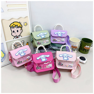 Little princess cute cartoon cinnamon dog Korean version niche pearl handbag crossbody bag