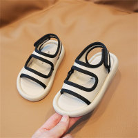 Zapatos de playa de suela blanda con velcro para niños y niños de mediana edad, modernos e informales.  Beige