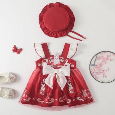 Fart baby newborn one-piece suit thin Chinese style summer newborn one-piece summer dress newborn dress baby clothes