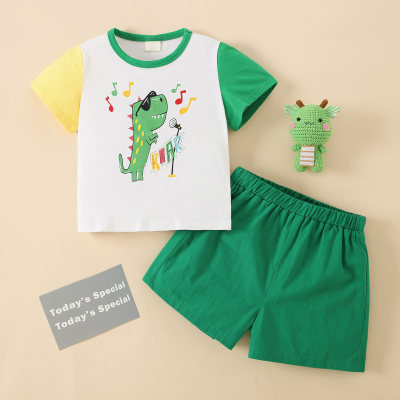 Toddler Boy Dinosaur Top & Shorts
