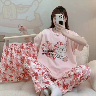 Teenage girls three piece cartoon rabbit pajamas set