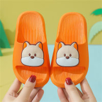 Lindas pantuflas para niños con forma de perrito.  naranja