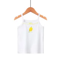 Children's vest summer cartoon print bottoming sling girl baby thin threaded vest  White