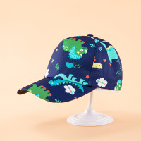 Gorra de béisbol infantil con estampado de dinosaurios  Azul marino