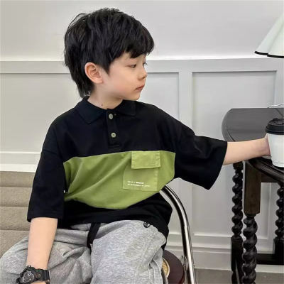 Children's clothing boys summer medium and large children's casual loose POLO shirt fashionable tops