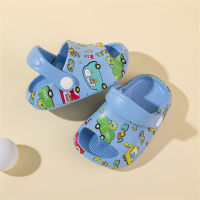 Nuovi zoccoli estivi per bambini e bambine, sandali e pantofole per interni ed esterni con fondo morbido stampato a cartoni animati all'ingrosso  Blu