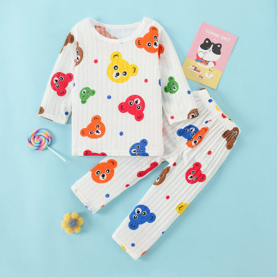 Toddler Boy Casual Cartoon Animal Printed T-shirt & Trousers Pajamas