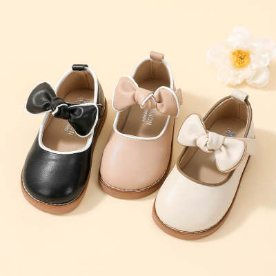 Toddler Girl Solid Bowknot Velcro Mary Janes
