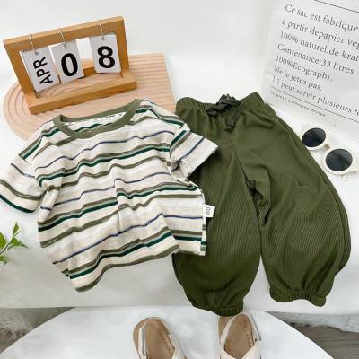 Boys suit summer clothes children's summer short-sleeved trousers children's summer anti-mosquito pants boys thin baby clothes