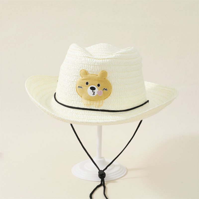 Sombrero de paja de oso para bebé niño