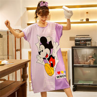 Conjunto de pijama com estampa do Mickey Mouse para meninas adolescentes  Roxa