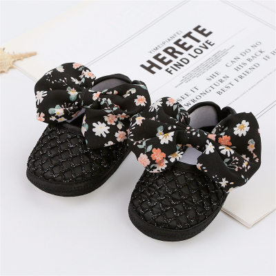 Baby bow soft sole princess shoes