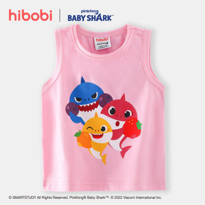 Hibobi x Baby Shark Toddler Girls Cute Printing Cartoon Gilet/Débardeur