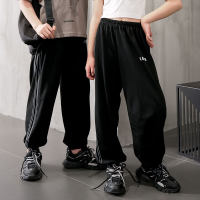 Pantalones deportivos casuales a rayas laterales a la moda de verano para niños, pantalones para el hogar  Negro