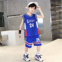 Novos uniformes de basquete masculino de verão para crianças, uniformes de secagem rápida para crianças médias e grandes, ternos de duas peças  Azul