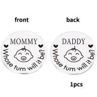 Stainless steel new baby parents decision coin dad mom decision coin commemorative coin Christmas pendant  Multicolor
