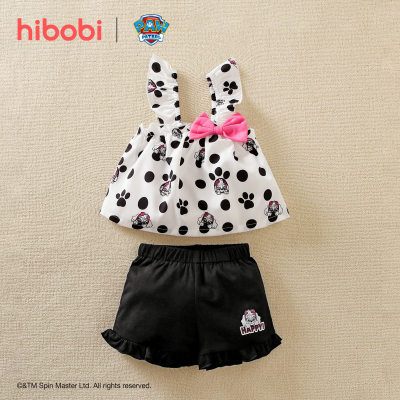 Hibobi×PAW Patrol Baby Girl Blusa e Shorts com estampa de desenhos animados