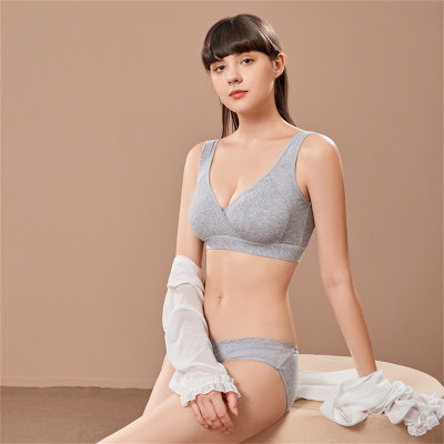 Nursing bra thin breathable maternity bra plus size wide shoulder strap nursing bra bamboo cotton sports yoga back
