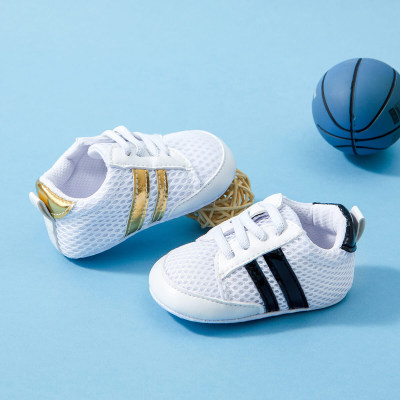Zapatillas deportivas sin cordones con diseño de rayas en bloque de color para bebé