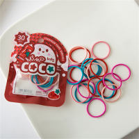 Children's 30-piece high-elastic candy-colored hair ties  Hot Pink