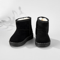 Toddler Solid Color High-top Snow Boots  Black