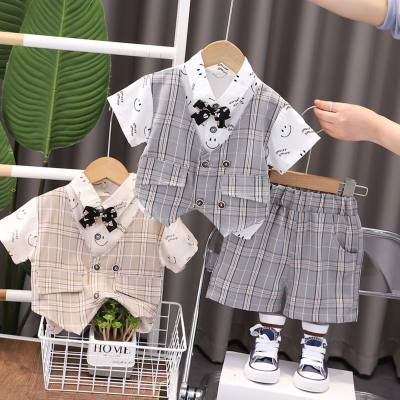Children's clothing boys and girls summer suits 2024 new children's summer over one year old two-piece suit vest suit