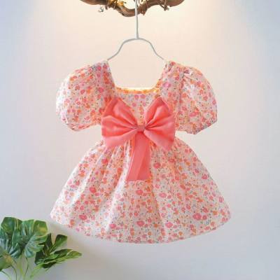 Meninas vestidos de verão verão novo estilo vestido floral vestido de bebê elegante vestido de menina bebê