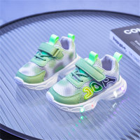 LED light mesh breathable luminous sneakers  Green