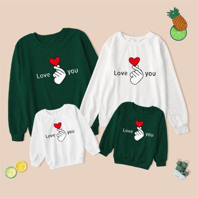 Mom Baby Clothes Heart-shaped  Printed Sweater