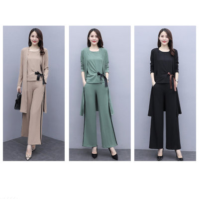 New spring and autumn suits for women wide-leg pants 2023 temperament age-reducing slimming western-style mature style three-piece suit
