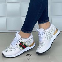 New color matching round toe shallow mouth lace-up casual sports shoes  White