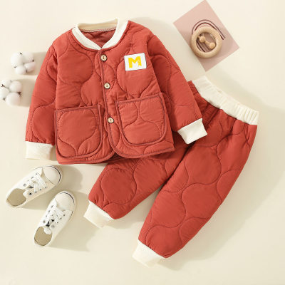 Toddler Girl Extra Thick Solid Color-block Top & Pants