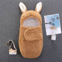 حقيبة نوم من القطيفة على شكل أرنب من القطن الخالص للأطفال  كاكي