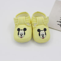 Sandalias suaves de bebé Mickey a rayas  Amarillo