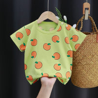 New children's short-sleeved t-shirt pure cotton girls summer clothes baby baby summer children's clothes boys tops dropshipping  Light Green