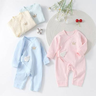 Lace-up baby jumpsuit newborn clothes pure cotton baby underwear pajamas baby clothes butterfly clothes