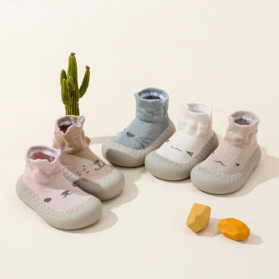 Toddler Solid Color Cartoon Style Sock Shoes