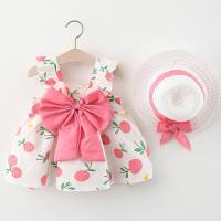 Summer new princess suspender dress baby cotton skirt children's clothing  Pink